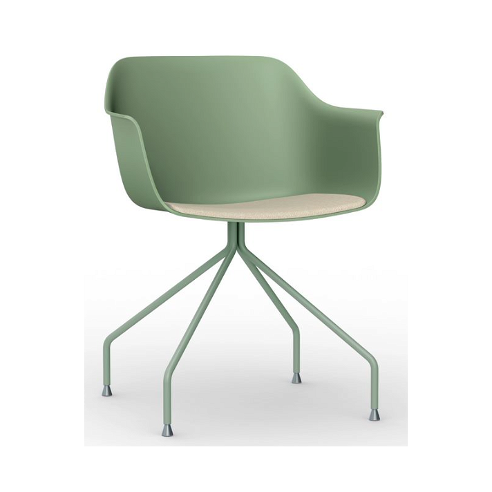 Set di due sedie con gambe con design a ragno con rivestimento grigio in lino Shape Resol