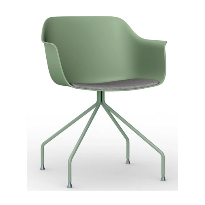Lot de deux chaises avec pieds en forme d'araignée finition grise et tissu de couleur taupe Shape Resol
