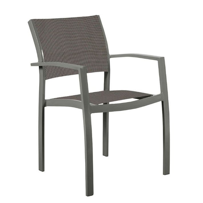 Cadeira de alumínio para exteriores de cor cinzento-escuro IberoDepot