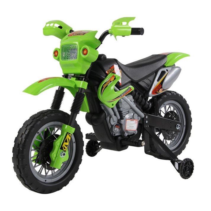 Moto eléctrica para niños de juguete verde HomCom