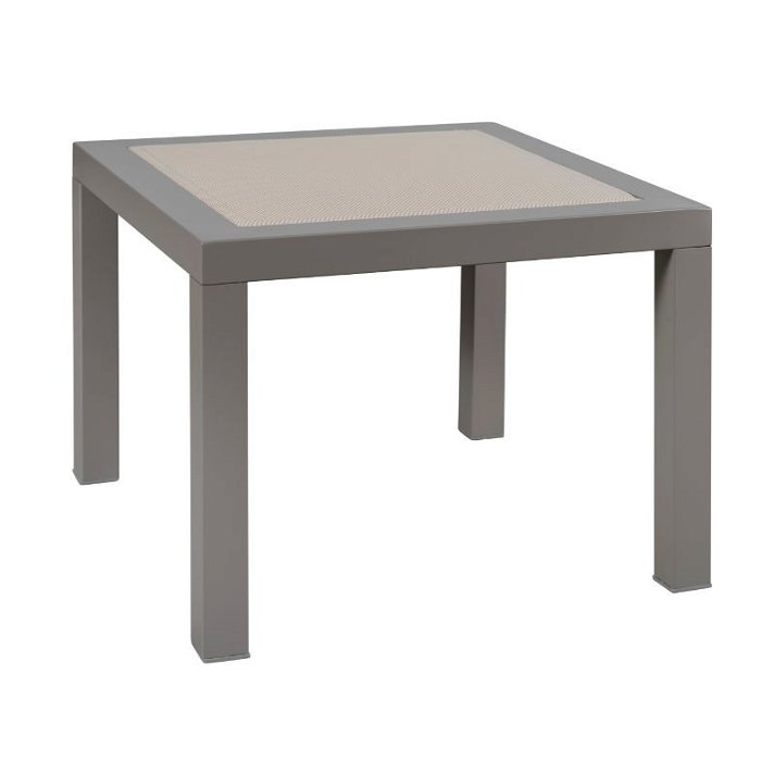 Table auxiliaire en aluminium de couleur bois naturel IberoDepot