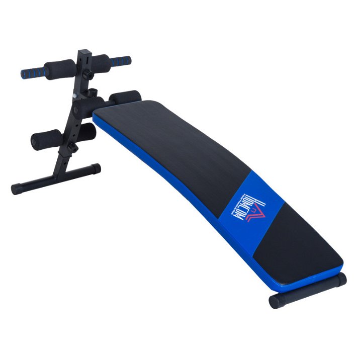 Banco para ejercicios de musculación de altura ajustable con estructura de acero color negro y azul Homcom