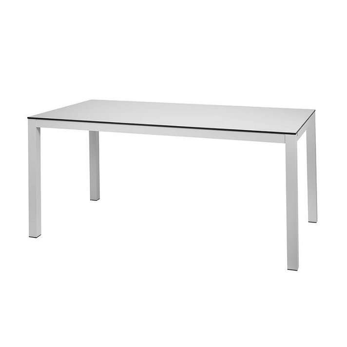 Table d'extérieur en aluminium longue couleur gris clair IberoDepot