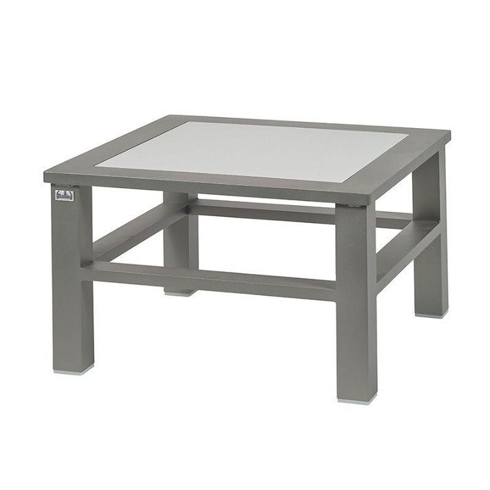 Table d'extérieur auxiliaire en aluminium carrée en gris IberoDepot
