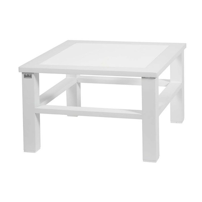 Table d'extérieur en aluminium carrée et blanche IberoDepot