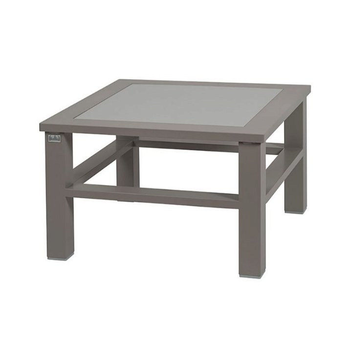 Table auxiliaire d'extérieur en aluminium carrée en gris clair IberoDepot