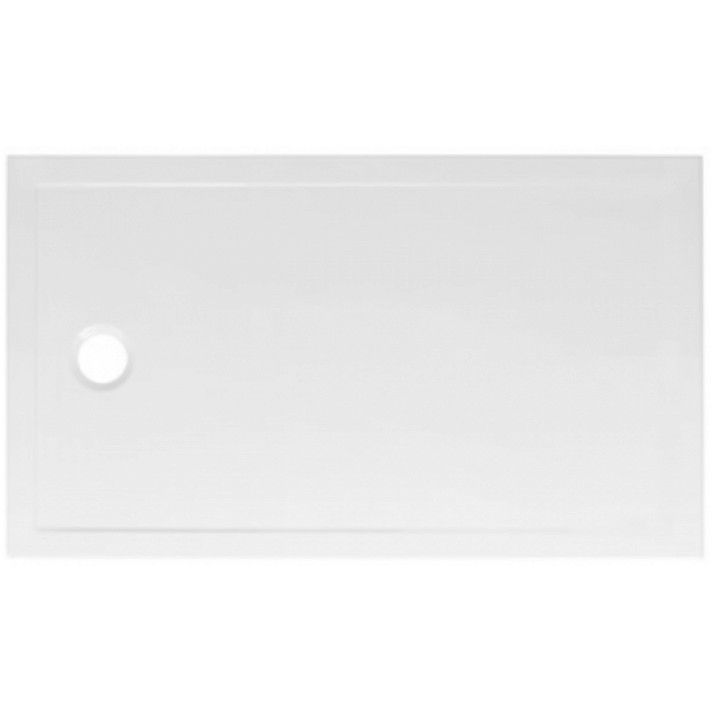 Plato extraplano de 120x80 cm con esmalte antideslizante en acabado color blanco Stepin Unisan