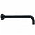 Brazo rociador de ducha redondo fabricado en latón de acabado negro mate y 37 cm de largo Imex