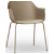 Set di 2 sedie con gambe in acciaio e monoscocca in polipropilene colore sabbia e tappezzeria lino Shape Resol