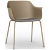 Set di 2 sedie con gambe in acciaio e monoscocca in polipropilene colore sabbia e tappezzeria talpa Shape Resol