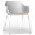 Set di 2 sedie con gambe in acciaio e monoscocca in polipropilene colore bianco e tappezzeria lino Shape Resol