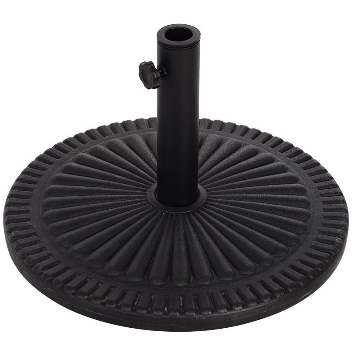 Base de sombrilla rellena de cemento de polietileno con un acabado en color negro Outsunny