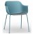 Set di 2 sedie con gambe in acciaio e monoscocca in polipropilene colore blu retrò e tappezzeria talpa Shape Resol