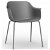 Set di 2 sedie con gambe in acciaio e monoscocca di polipropilene colore grigio scuro e tappezzeria talpa Shape Resol