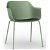 Set di 2 sedie con gambe in acciaio e monoscocca di polipropilene colore verde e tappezzeria carbone Shape Resol