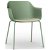 Lot de 2 chaises avec pieds en acier et coque en polypropylène de couleur verte et tissu lin Shape Resol