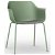 Set di 2 sedie con gambe in acciaio e monoscocca di polipropilene colore verde e tappezzeria talpa Shape Resol