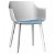 Lot de 2 chaises fabriquées en polypropylène de couleur blanche avec tissu bleu Shape Click Resol