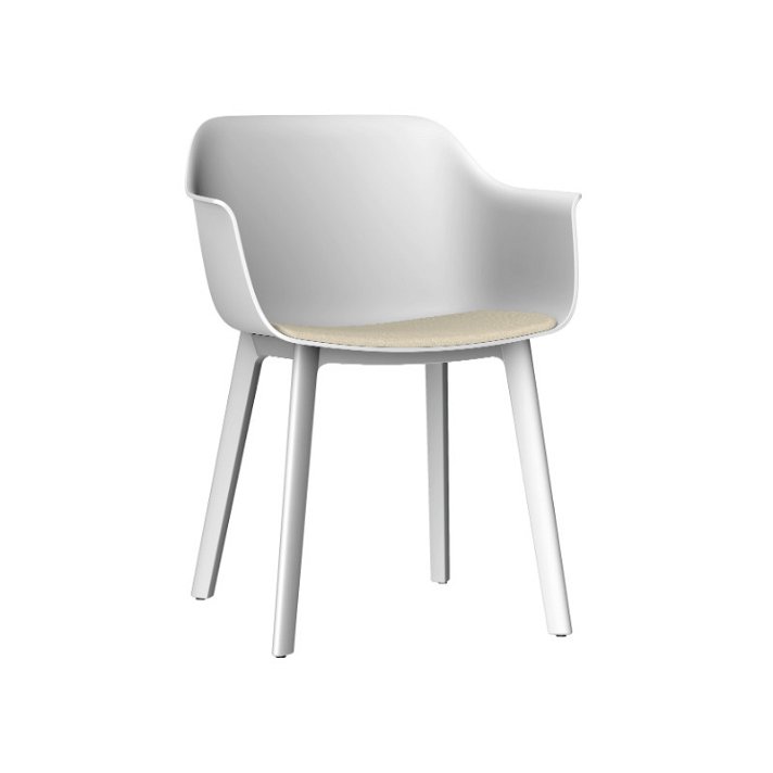 Lot de 2 chaises fabriquées en polypropylène de couleur blanche et tissu lin Shape Click Resol