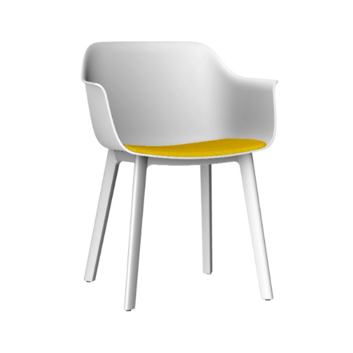 Lot de 2 chaises fabriquées en polypropylène de couleur blanche et tissu mimosa Shape Click Resol