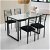Set di tavolo da cucina con 4 sedie nero e bianco Noemí IberoDepot