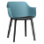 Set di 2 sedie realizzate con polipropilene colore blu e tappezzeria carbone Shape Click Resol