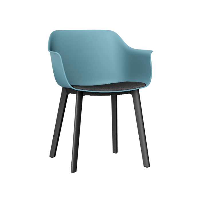 Set di 2 sedie realizzate con polipropilene colore blu e tappezzeria carbone Shape Click Resol