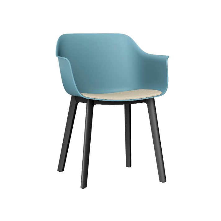 Lot de 2 chaises fabriquées en polypropylène de couleur bleue avec tissu lin Shape Click Resol