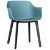 Lot de 2 chaises fabriquées en polypropylène de couleur bleue avec tissu taupe Shape Click Resol
