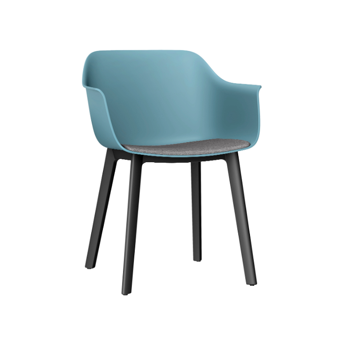 Lot de 2 chaises fabriquées en polypropylène de couleur bleue avec tissu taupe Shape Click Resol