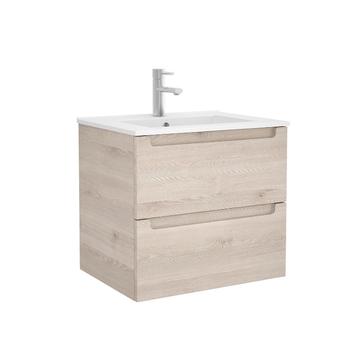 Mueble de baño de 60 cm de ancho con 2 cajones y de acabado natural Monterrey Salgar