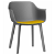 Lot de 2 chaises fabriquées en polypropylène de couleur gris foncé avec tissu mimosa Shape Click Resol