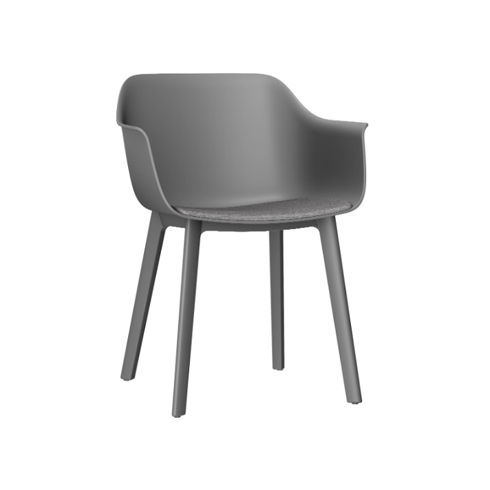 Set di 2 sedie realizzate con polipropilene colore grigio scuro e tappezzeria talpa Shape Click Resol