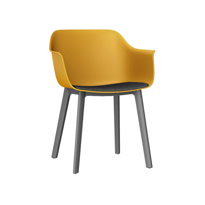Set di 2 sedie realizzate con polipropilene colore toscano e tappezzeria carbone Shape Click Resol