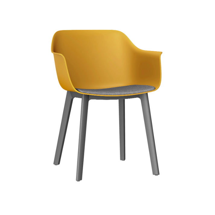 Set di 2 sedie realizzate con polipropilene colore toscano e tappezzeria talpa Shape Click Resol