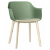 Lot de 2 chaises fabriquées en polypropylène de couleur gris verdâtre avec tissu lin Shape Click Resol
