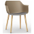 Lot de 2 chaises avec pieds en bois et corps en polypropylène de couleur sable et tissu taupe Shape Wood Resol