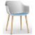 Set di 2 sedie con gambe in legno e corpo di polipropilene colore bianco e tappezzeria blu Shape Wood Resol