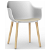 Lot de 2 chaises avec pieds en bois et corps en polypropylène de couleur blanche et tissu lin Shape Wood Resol