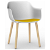 Lot de 2 chaises avec pieds en bois et corps en polypropylène de couleur blanche et tissu mimosa Shape Wood Resol