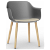 Set di 2 sedie con gambe in legno e corpo di polipropilene colore grigio e tappezzeria lino Shape Wood Resol
