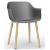 Lot de 2 chaises avec pieds en bois et corps en polypropylène de couleur grise et tissu taupe Shape Wood Resol