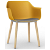 Set di 2 sedie con gambe di legno e corpo di polipropilene colore toscano e tappezzeria talpa Shape Wood Resol