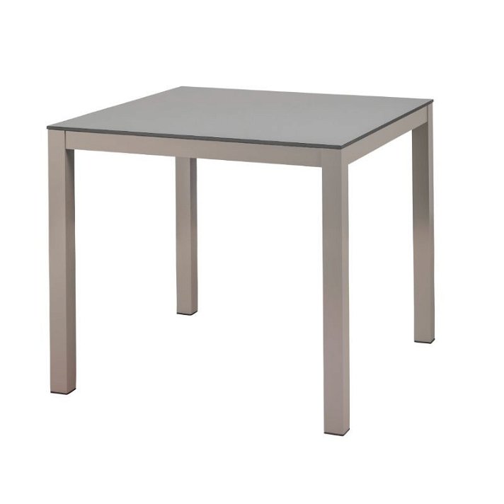 Table d'extérieur en aluminium de couleur gris clair 80 cm IberoDepot