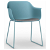 Lot de 2 chaises avec pieds patins fabriquées en polypropylène de couleur bleue et tissu taupe Shape Patin Resol