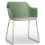 Lot de 2 chaises avec pieds patins en polypropylène de couleur gris verdâtre et tissu lin Shape Patin Resol