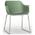 Set di 2 sedie con gambe a pattino realizzate in polipropilene colore grigio verde e tappezzeria talpa Shape Patín Resol