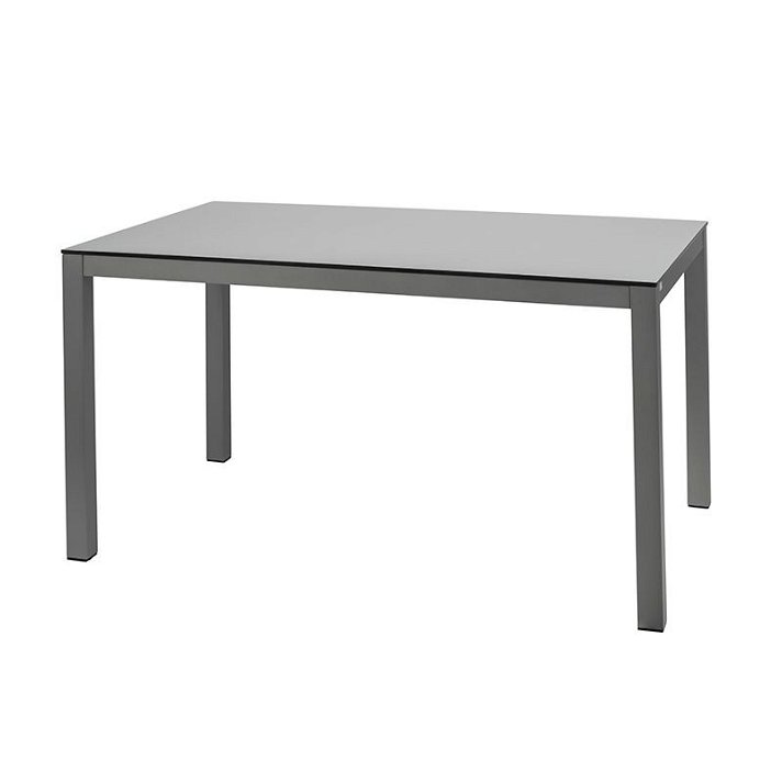 Table d'extérieur en aluminium de couleur grise 150 cm IberoDepot