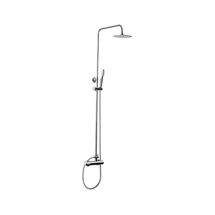 Coluna de duche monocomando com design minimalista e tubo telescópico New Ícone Unisan