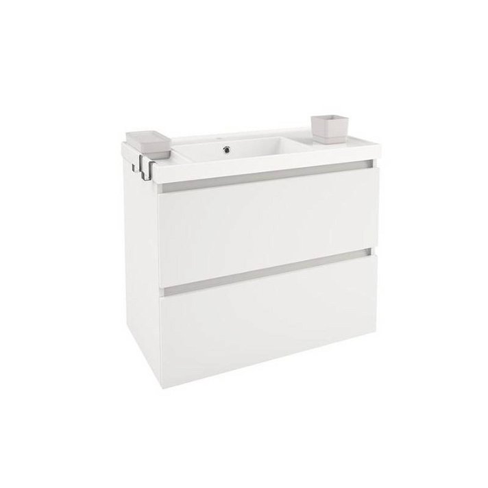 Mobile con lavabo in resina 80 cm Bianco B-Box BATH+